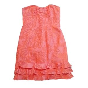 Lilly pulitzer floral Lu ginger orange dress